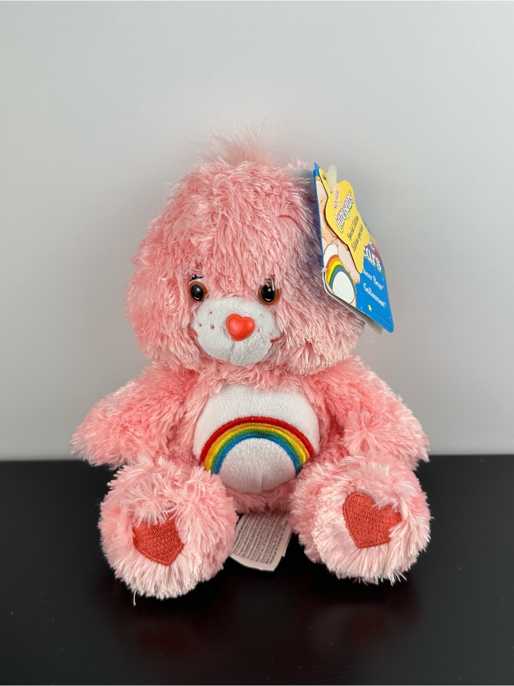 Vintage 2006 Care Bears Cheer Bear Fluffy Furry Special Edition Plush Stuffed 8"
